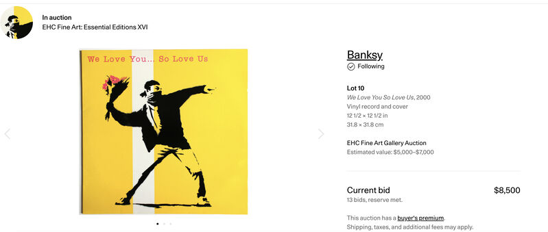 Banksy, ‘We Love You...So Love Us’, 2000 , Design/Decorative Art, Vinyl record and silkscreen cover, Alpha 137 Gallery