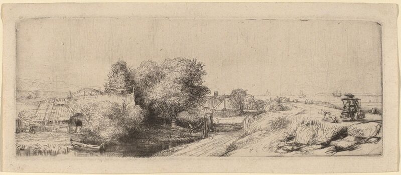 Rembrandt van Rijn, ‘Landscape with a Milkman’, ca. 1650, Print, Etching and drypoint, National Gallery of Art, Washington, D.C.