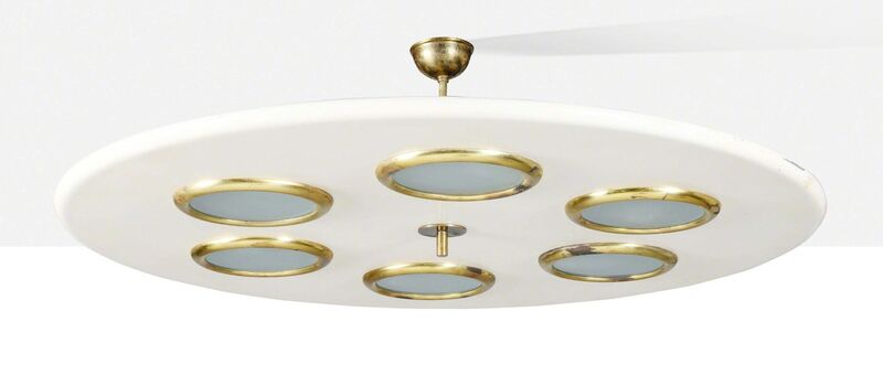 Lumen, ‘Ceiling light’, Circa 1955, Design/Decorative Art, Metal, brass, glass, Aguttes