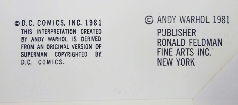 Andy Warhol, ‘Myths: Superman’, 1981, Print, Screenprint on Lenox Museum Board, Coskun Fine Art