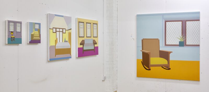 Zsofia Schweger, ‘Dayroom at the Frank Lloyd Wright Home and Studio in Oak Park, Illinois’, 2019, Painting, Acrylic on canvas, Sapar Contemporary