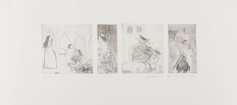 David Hockney, ‘Rumpelstiltskin (MCA Tokyo 11; Scottish Arts Council 11)’, 1961, Books and Portfolios, The series of four etchings with aquatint printed on one sheet, Forum Auctions