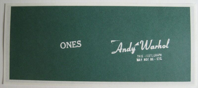Andy Warhol, ‘Artcash (Ones)’, 1971, Print, Lithograph on two sides, Alden Projects