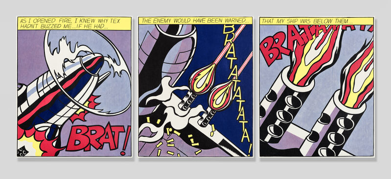 Roy Lichtenstein, ‘As I Opened Fire (Triptych)’, 1966, Print, Three offset lithographs in colours on wove paper, Tate Ward Auctions