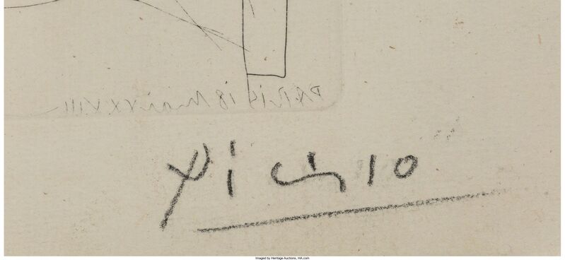 Pablo Picasso, ‘Minotaure caressant une femme, pl. 84, from La Suite Vollard’, 1933, Print, Etching on Montval laid paper, Heritage Auctions