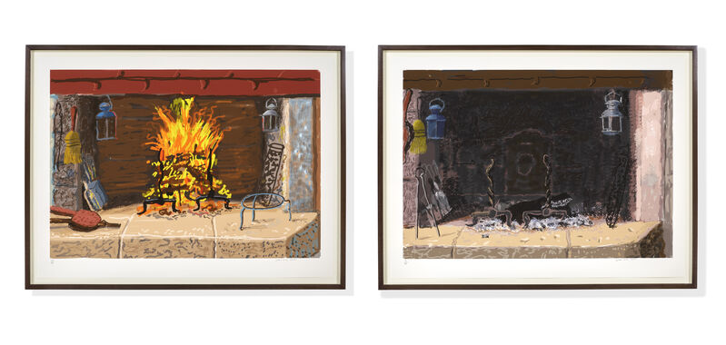 David Hockney, ‘"A Bigger Fire" and "No Fire" iPad prints pair by David Hockney’, 2020, Print, Inkjet print on paper, DELAHUNTY