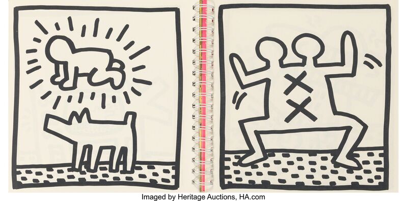 Keith Haring, ‘Tony Shafrazi Gallery, Exhibition Catalogue’, 1982, Drawing, Collage or other Work on Paper, Felt tip marker on cover page, Heritage Auctions