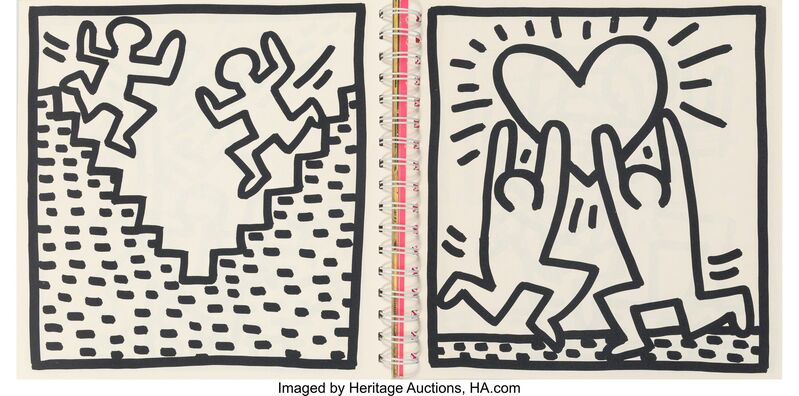 Keith Haring, ‘Tony Shafrazi Gallery, Exhibition Catalogue’, 1982, Drawing, Collage or other Work on Paper, Felt tip marker on cover page, Heritage Auctions