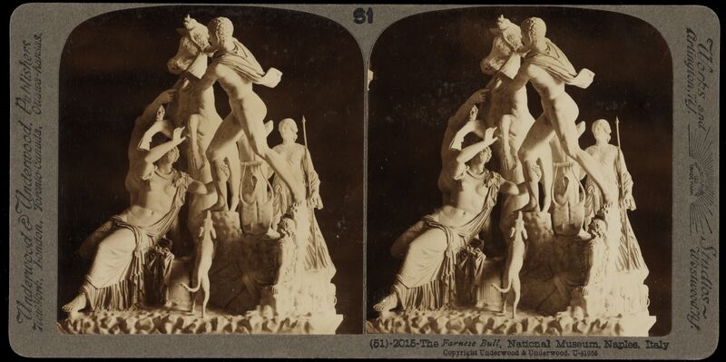 Bert Underwood, ‘The Farnese Bull, National Museum, Naples’, 1900, Stereograph : gelatin silver, Getty Research Institute