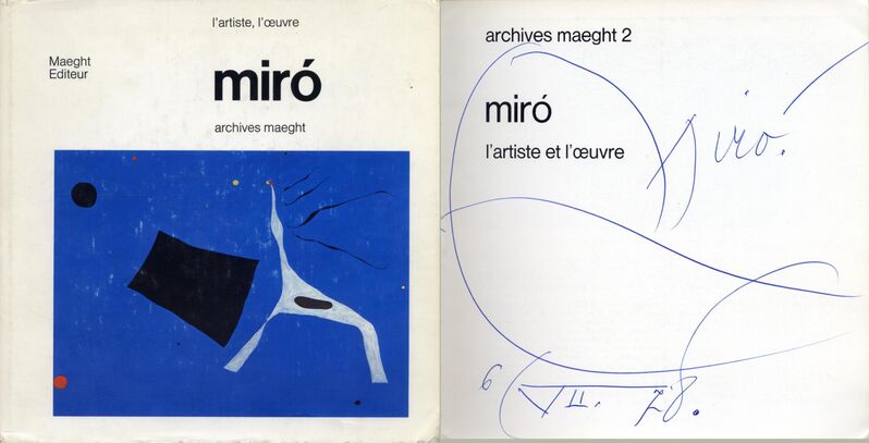 Joan Miró, ‘Artistically signed book’, ca. 1971, Books and Portfolios, Blue ballpoint ink, Sylvan Cole Gallery