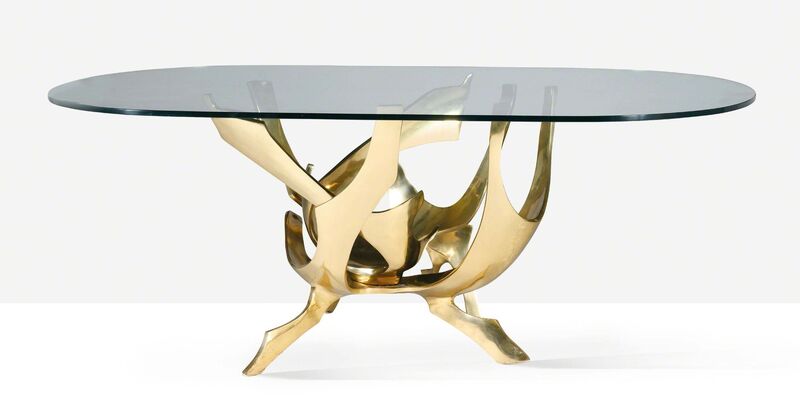 Fred Brouard, ‘Dining table’, 1976, Design/Decorative Art, Bronze, glass, Aguttes