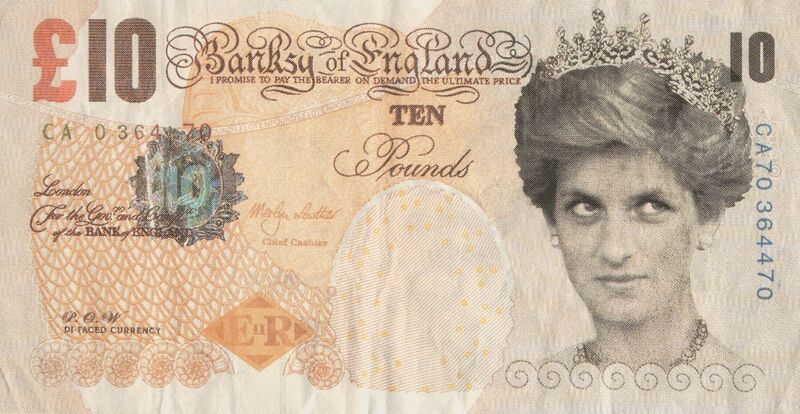 Banksy, ‘Di-Faced Tenner, 10 GBP Note’, 2005, Print, Offset lithographs in colors on paper, Heritage Auctions