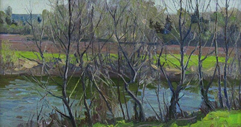 Anatol Bokov, ‘Spring Stream with Trees’, ca. 1970, Painting, Oil on Board, Janus Galleries