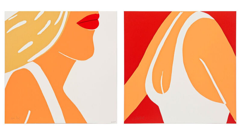 Alex Katz, ‘Coca Cola Girl 11 & 12’, 2021, Print, 3-color woodcut print on Somerset, Galerie Jeanne
