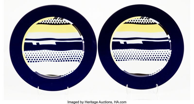 Roy Lichtenstein, ‘Untitled, set of two plates’, c. 1990, Other, Ceramics in colors with glazing, Heritage Auctions