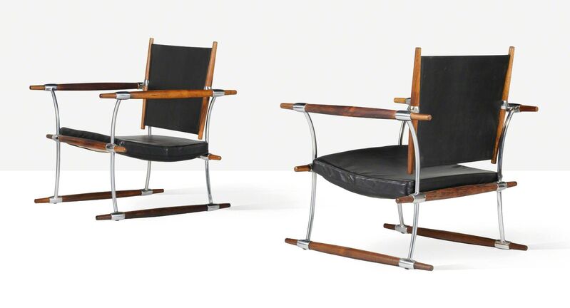 Jens H. Quistgaard, ‘Pair of stokke lounge chairs’, Circa 1960, Design/Decorative Art, Rosewood, leather, chrome-plated steel, Aguttes