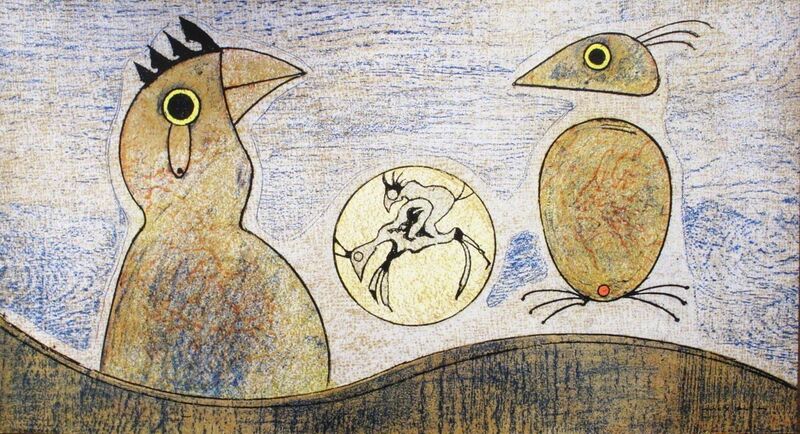 Max Ernst, ‘Composition in Ochre and Blue’, 1975, Print, Stone Lithograph, ArtWise