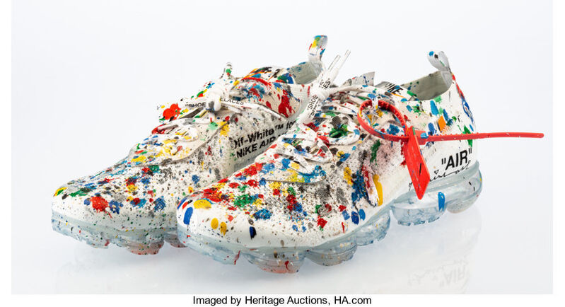 Mr. Brainwash, ‘The 10: Nike Air Swoosh (Off-White)’, 2017, Fashion Design and Wearable Art, Pair of sneakers, Heritage Auctions