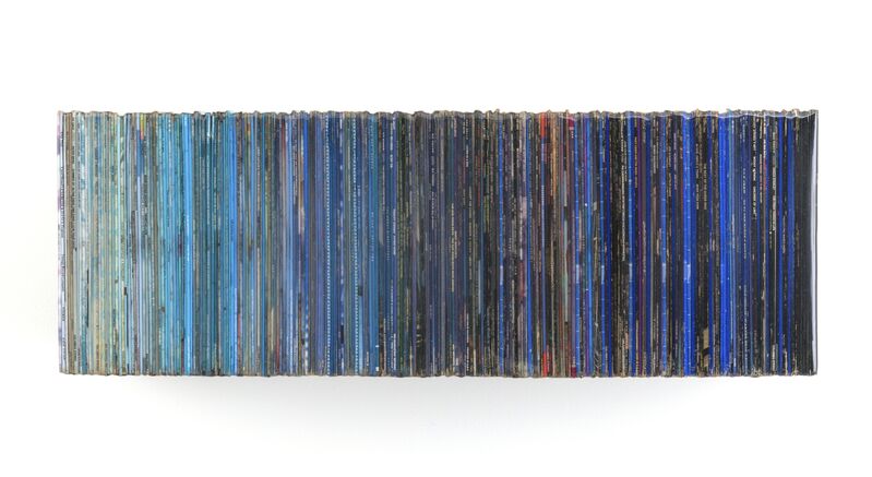 David Ellis, ‘Blue Springs’, 2018, Sculpture, Album covers, construction adhesive, wood, resin, Joshua Liner Gallery