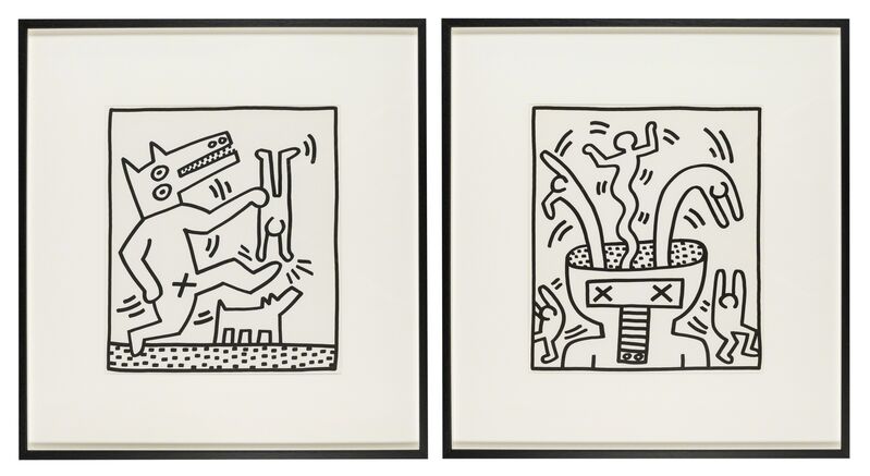 Keith Haring, ‘Untitled (Two Plates)’, 1983, Print, Two offset lithographs, Forum Auctions