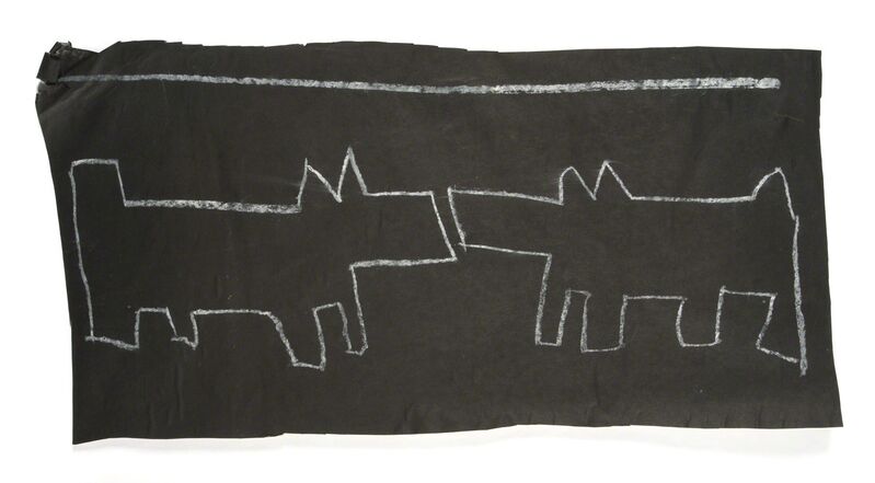 Keith Haring, ‘Dogs Meeting’, circa 1984, Drawing, Collage or other Work on Paper, Chalk on paper, Julien's Auctions