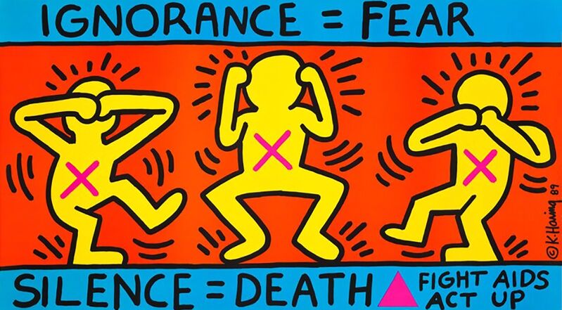Keith Haring, ‘Keith Haring Ignorance = Fear 1989 (Keith Haring ACT UP)’, 1989, Posters, Offset lithograph, Lot 180 Gallery