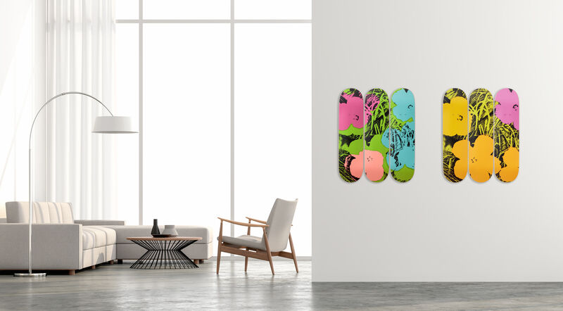 Andy Warhol, ‘Flowers (Green/Pink) Skateboard Decks’, 2019, Ephemera or Merchandise, 7-ply Canadian Maplewood with screen-print, Artware Editions