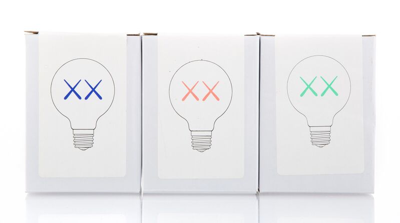 KAWS, ‘Light Bulb Set (Red, Purple, and Green), for The Standard’, 2011, Ephemera or Merchandise, Colored light bulbs, Heritage Auctions