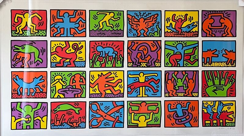 Keith Haring, ‘Retrospective’, 1989, Print, Screenprint in colors on wove paper, Adam Biesk Inc.