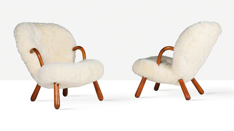 Philip Arctander, ‘Pair of lounge chairs’, circa 1945, Design/Decorative Art, Wool, beech, Aguttes