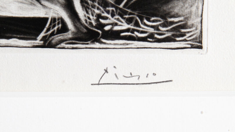 Pablo Picasso, ‘Minotaure aveugle guidé par Marie-Thérèse au Pigeon dans une nuit étoilée from La Suite Vollard’, 1934, Print, Aquatint, Grattoir, Drypoint and Burin on Montval laid paper with Vollard watermark, RoGallery