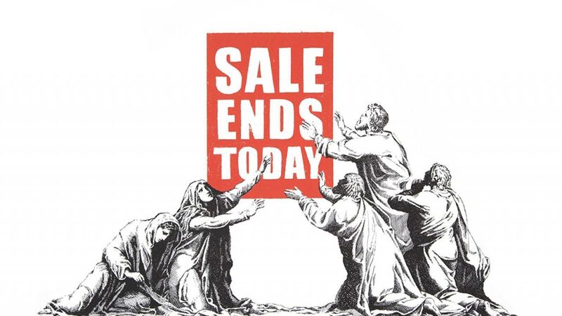 Banksy, ‘Sale Ends (V.2)’, 2017, Print, Signed and numbered from an edition of Screenprint in Colours on Wove Paper. 500 in pencil. Issued with a Certificate of Authenticity by Pest Control. Published by Pictures On Walls., HOFA Gallery (House of Fine Art)
