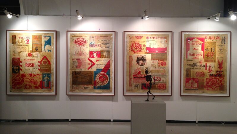 Shepard Fairey, ‘Station to Station IIII’, 2012, Mixed Media, Silkscreen and mixed media collage on paper (HPM), V1 Gallery