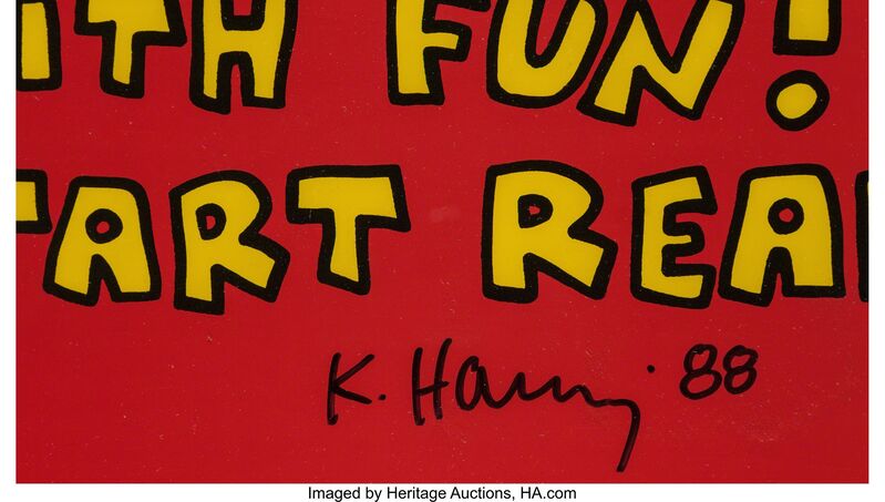 Keith Haring, ‘Homo Decoreans and Fill Your Head with Fun!’, 1988, Print, Offset lithographs in colors on satin white paper, Heritage Auctions