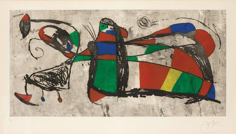 Joan Miró, ‘Tres Joans (D. 1034)’, 1978, Print, Color etching and aquatint, on Arches paper, Doyle