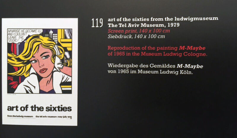 Roy Lichtenstein, ‘Art of the Sixties, from the Ludwig Museum, the Tel Aviv Museum, May to July 1979 (Un-Signed Poster)’, 1979, Ephemera or Merchandise, Hand Printed Silkscreen Poster, David Lawrence Gallery