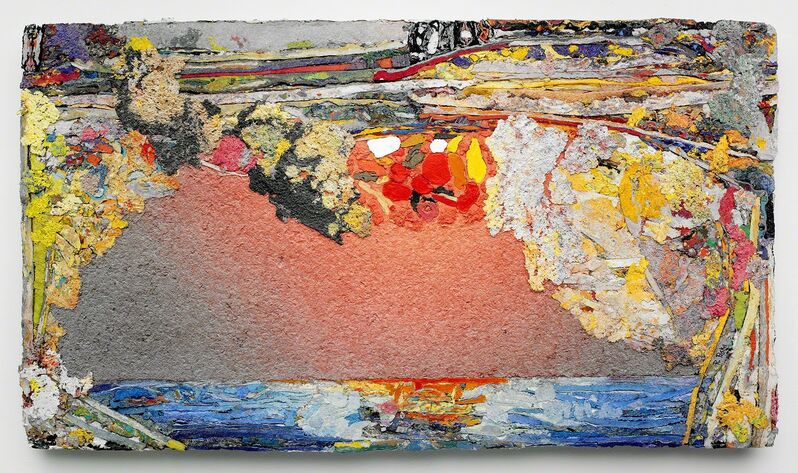 Roland Poska, ‘DECKLE EDGE-EVENING REFLECTIONS’, ca. 1990, Painting, Cotton Fiber and Pigment, Jerald Melberg Gallery