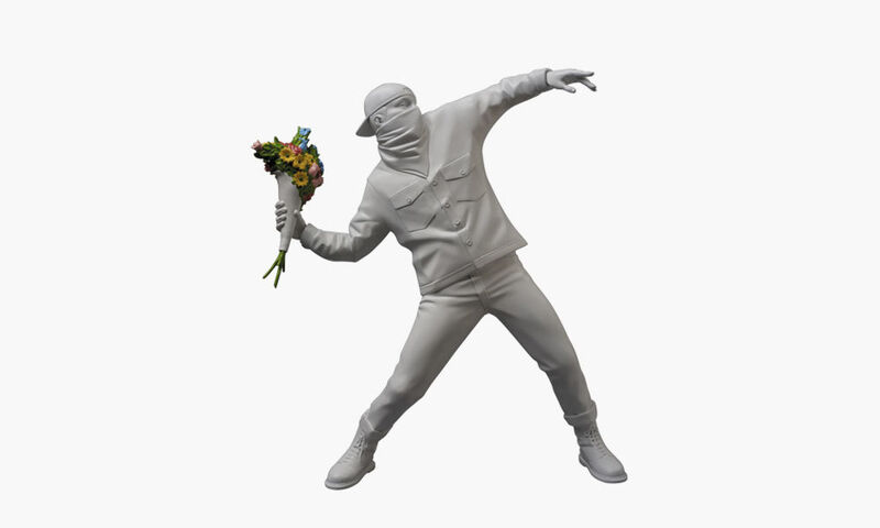 Banksy, ‘Flower Bomber White’, 2018, Sculpture, Polystone, Dope! Gallery Gallery Auction