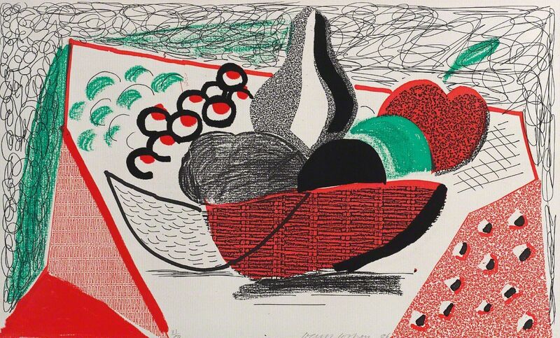 David Hockney, ‘Apples, Pears & Grapes, May 1986’, 1986, Print, Hand-made print in colours executed on an office copier, on Arches text paper, the full sheet., Phillips