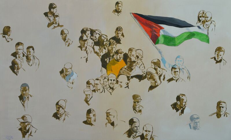 Khaled Hourani, ‘Protest’, 2019, Painting, Acrylic on canvas, Zawyeh Gallery