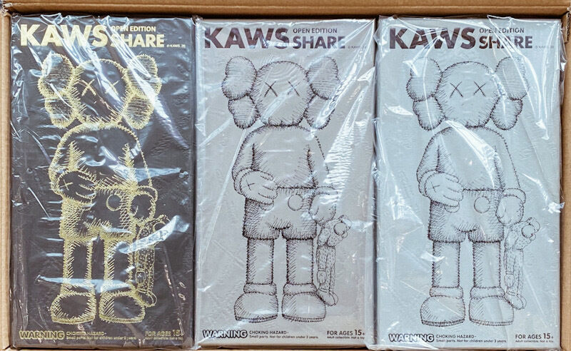 KAWS, ‘KAWS SHARE: Complete Set of 3 (KAWS Companion set of 3)’, 2020, Sculpture, Painted Vinyl Cast Resin Figures, Lot 180 Gallery