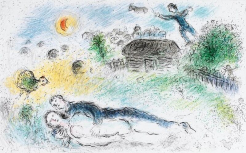 Marc Chagall, ‘Les Amoureaux de L’Isba’, 1980, Print, Lithograph, New River Fine Art
