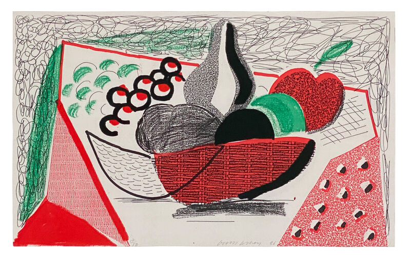 David Hockney, ‘Apples Pears & Grapes’, 1986, Print, Home made print, on 120g Arches rag paper executed on an office colour copy machine, ARCHEUS/POST-MODERN