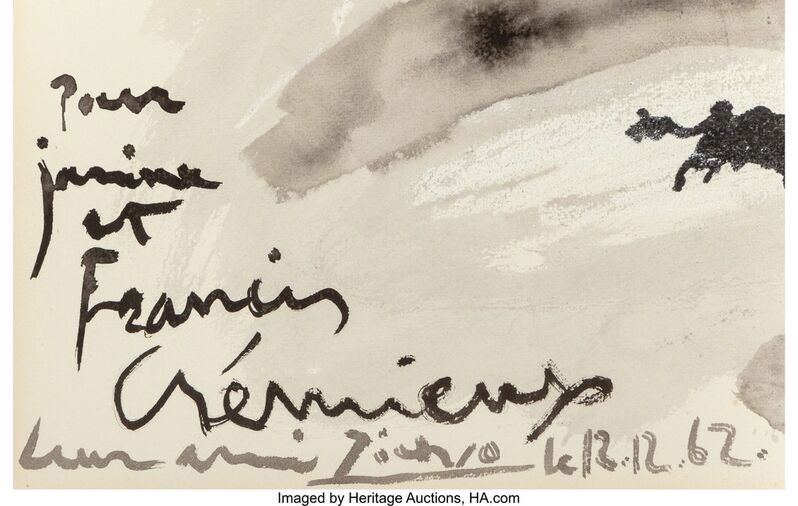 Pablo Picasso, ‘Scène de Tauromachie’, 1962, Other, Ink, wash and chalk on paper, Heritage Auctions