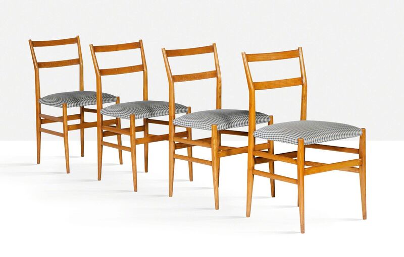 Gio Ponti, ‘Set of 4 Leggera chairs’, 1952, Design/Decorative Art, Wood, fabric, Aguttes