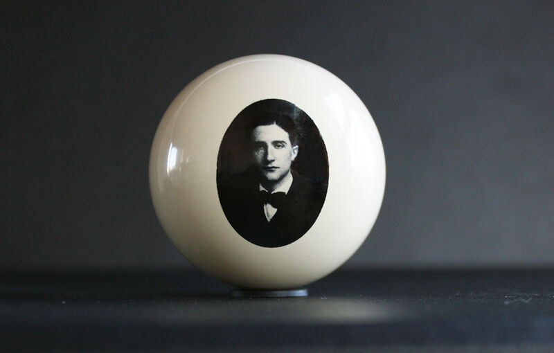 T.R. Ericsson, ‘Marcel Duchamp (Cue Ball)’, 2019, Sculpture, Dye sublimation on cast polyester resin w/ 1, Harlan Levey Projects