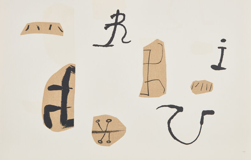 Joan Miró, ‘L'Enfance d'Ubu (Ubu's Childhood): three signed plates’, 1975, Print, Eight lithographs in colors, on Arches paper, with full margins, contained in the original beige linen-covered portfolio with one of the unsigned lithographs mounted to the front (as issued), with colophon and title pages., Phillips