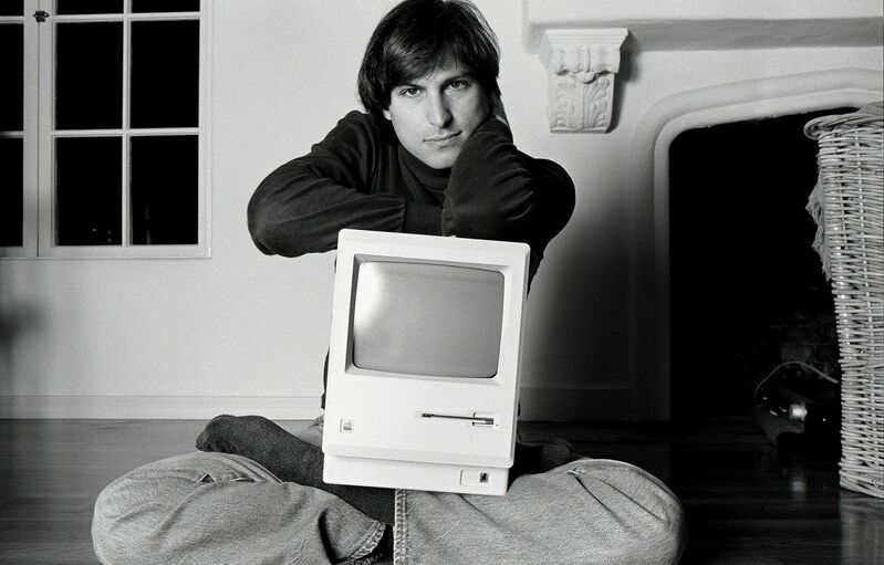 Norman Seeff, ‘Steve Jobs (Mac On Lap)’, 1984, Photography, Photo Pigment Paper, Mouche Gallery