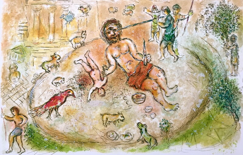 Marc Chagall, ‘“Polyphemus,” from L'Odyssée (Mourlot 749-830; Cramer 96)’, 1989, Ephemera or Merchandise, Offset lithograph on Fabriano wove paper, Art Commerce
