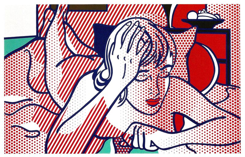 Roy Lichtenstein, ‘Thinking Nude, State I’, 1994, Print, Relief on Rives BFK mold-made paper, Meyerovich Gallery